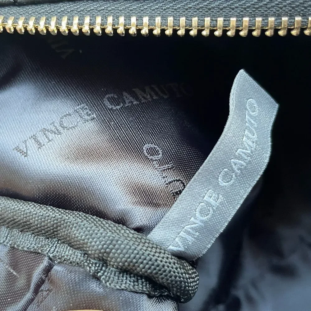 Vince Camuto Quilted Cosmetic Bag Travel Makeup Pouch Gray NWT